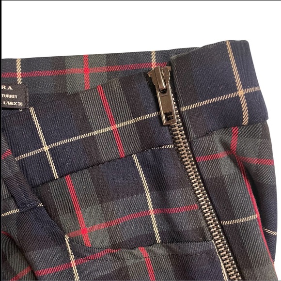 Zara trafaluc plaid cigarette pants side zipper women’s size large NWOT - Picture 6 of 8